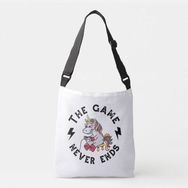 The Game never ends for Unicorns Crossbody Bag (Front)