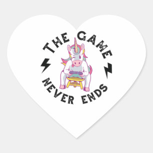 The Game never ends Heart Sticker