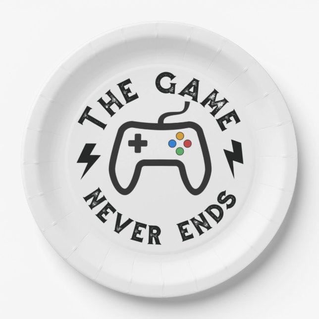 The Game never ends Paper Plate (Front)