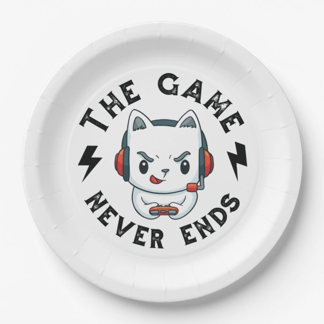 The Game never ends Paper Plate (Front)