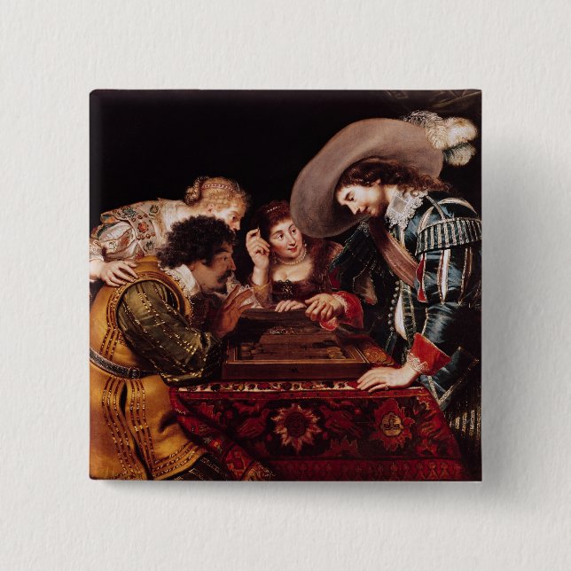 The Game of Backgammon 15 Cm Square Badge (Front)