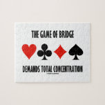 The Game Of Bridge Demands Total Concentration Jigsaw Puzzle<br><div class="desc">Avid bridge player and bridge teachers will enjoy any of these gifts featuring the four card suits along with the following sound bridge advice and observation: "The Game Of Bridge Demands Total Concentration". Make others do a double-take at the skill that bridge players take a lot of time to master...</div>