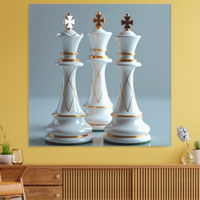 The game of kings - chess canvas print (Insitu(LivingRoom))