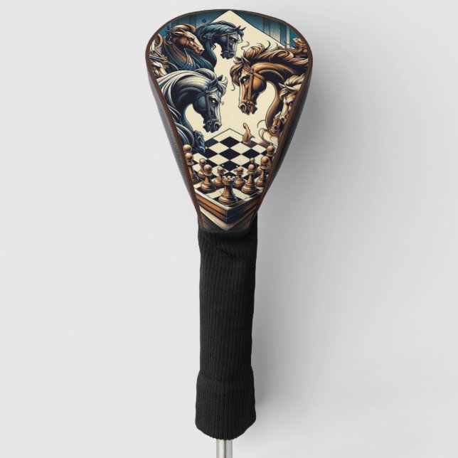 The game of knights – chess meets fantasy golf head cover (Front)