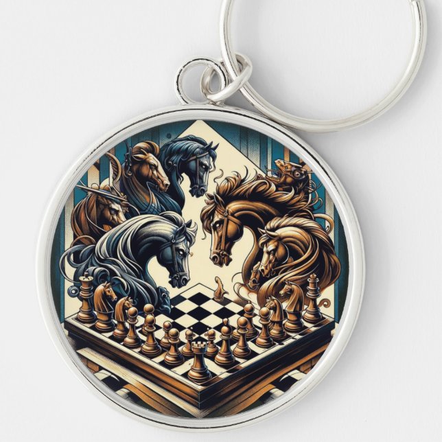 The game of knights – chess meets fantasy key ring (Front)