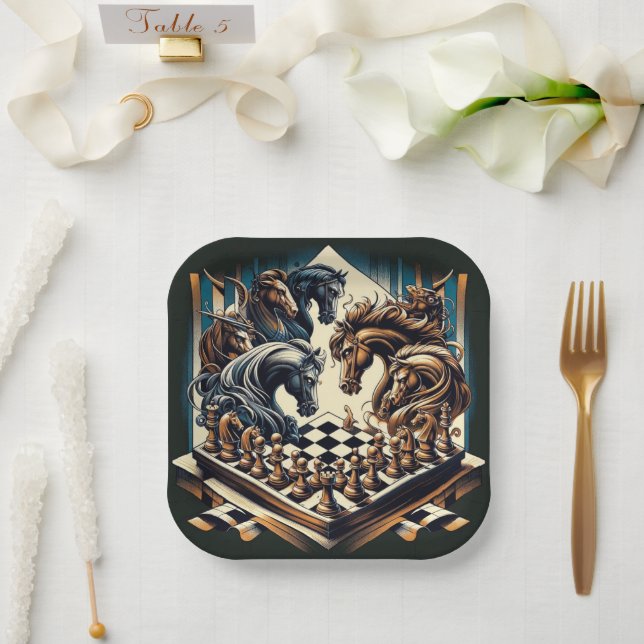 The game of knights – chess meets fantasy paper plate (Wedding)