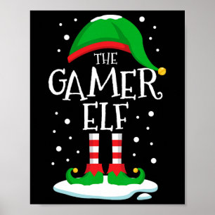 The Gamer Elf Christmas Family Matching Xmas Video Poster