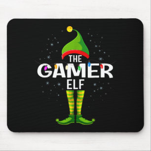 The Gamer Elf Christmas Group Family Pajama  Mouse Pad