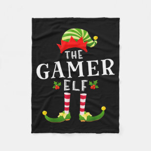 The Gamer Elf Christmas Matching Pajama  Fleece Blanket