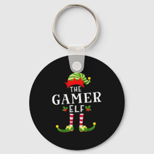 The Gamer Elf Christmas Matching Pajama  Key Ring