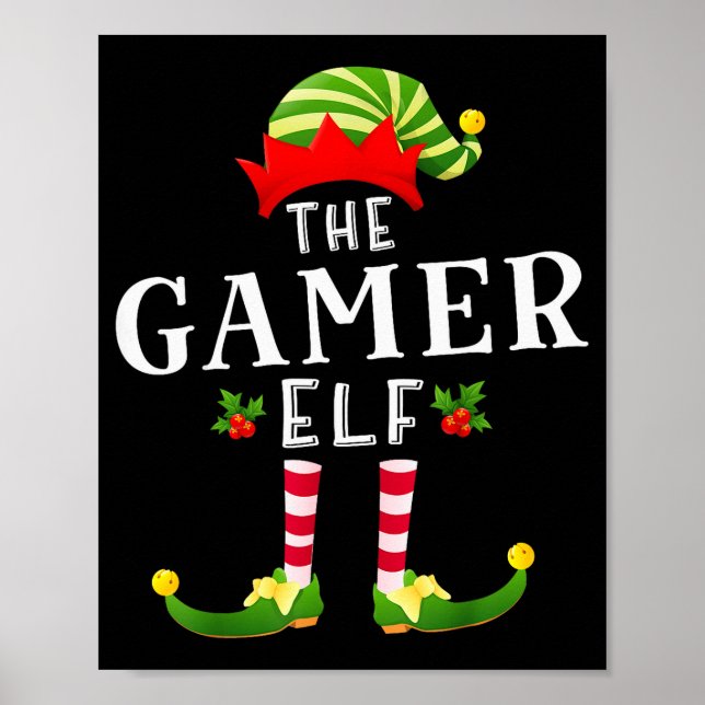 The Gamer Elf Christmas Matching Pajama  Poster (Front)
