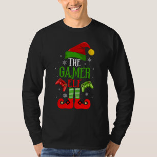 The Gamer Elf Family Matching Christmas Pajama Hap T-Shirt