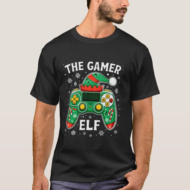 The Gamer Elff Video Game Gamer Gaming Controller  T-Shirt (Front)