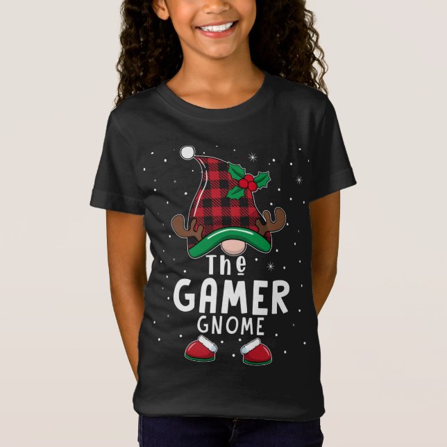 The gamer Gnome Matching Family Christmas Pajama B T-Shirt (Front)