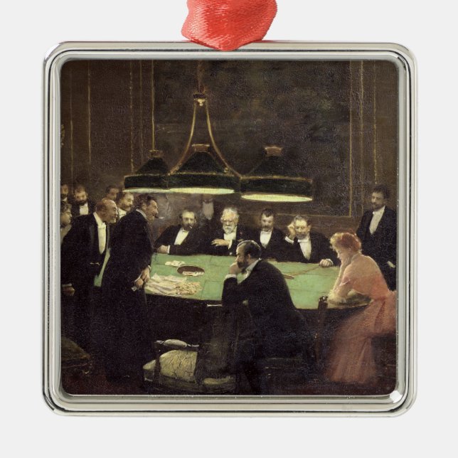 The Gaming Room at the Casino, 1889 Metal Tree Decoration (Front)
