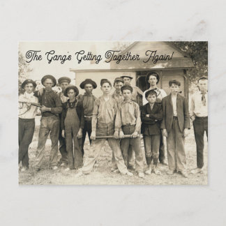 The Gang's Getting Together Invitation Postcard