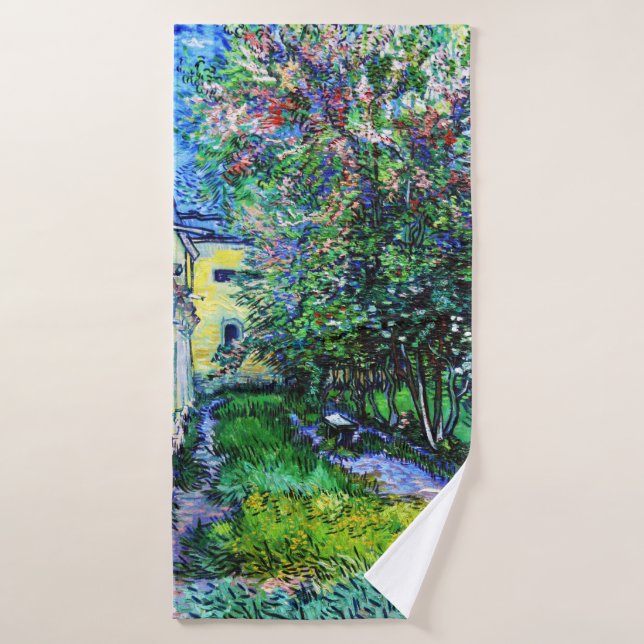 The Garden at the Asylum at Saint-Rémy, Van Gogh Bath Towel (Bath Towel)