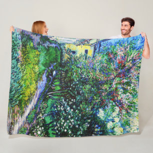 The Garden at the Asylum at Saint-Rémy, Van Gogh Fleece Blanket