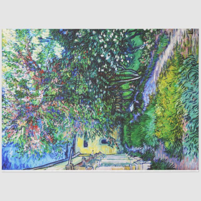 The Garden at the Asylum at Saint-Rémy, Van Gogh Tissue Paper (Front)