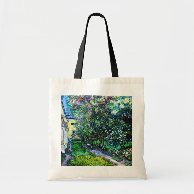 The Garden at the Asylum at Saint-Rémy, Van Gogh Tote Bag (Front)