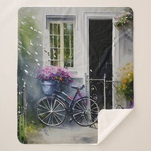 The Garden Bike Sherpa Blanket