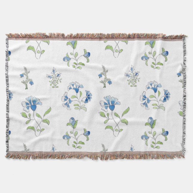 The garden in blues throw blanket (Front)