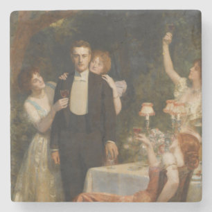 The Garden of Armida (by John Collier) Stone Coaster