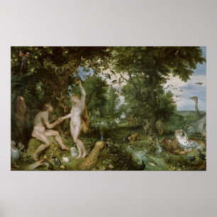 The Garden of Eden with the Fall of Man, c.1615 Poster