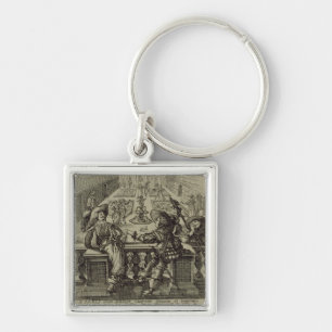 The garden of the French nobility, c.1640 (engravi Key Ring