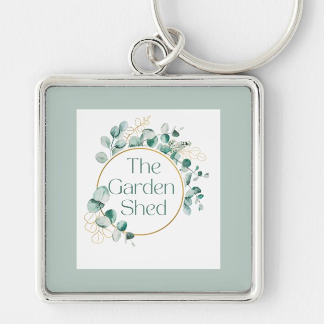 The Garden Shed Coffee, Botanical Greenery Gift  Key Ring (Front)