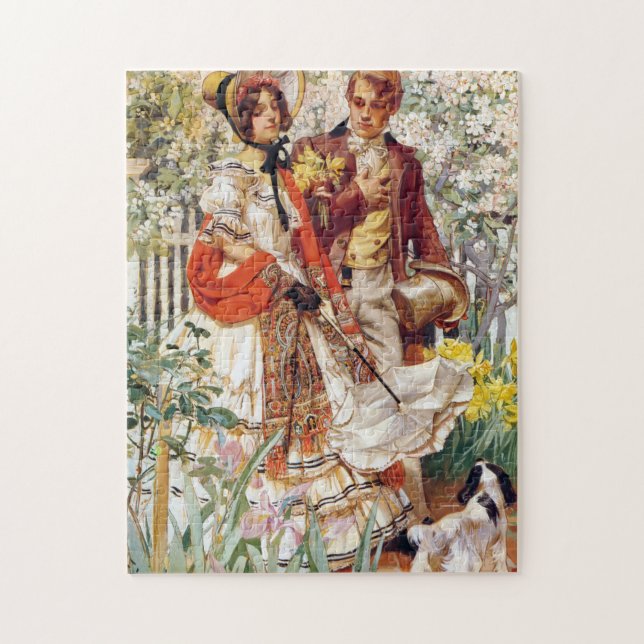 The Garden Walk, 1904 by J. C. Leyendecker Jigsaw Puzzle (Vertical)