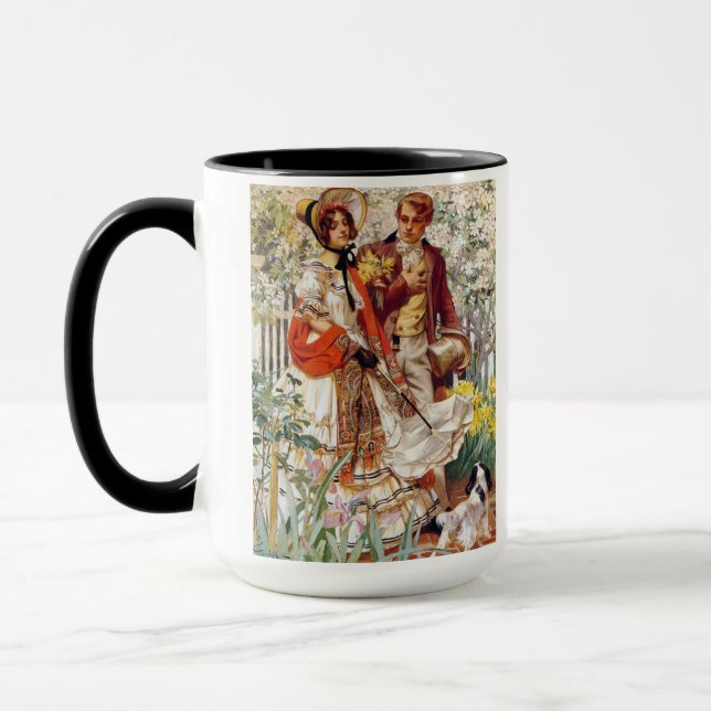 The Garden Walk, 1904 by J. C. Leyendecker Mug (Left)
