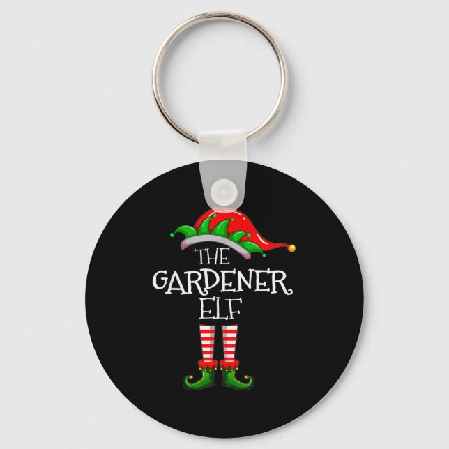 The Gardener Elf Matching Family Group Christmas P Key Ring (Front)