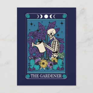 The Gardener Funny Tarot Garden Postcard