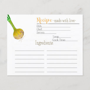 The Gardener's Onion Recipe Card