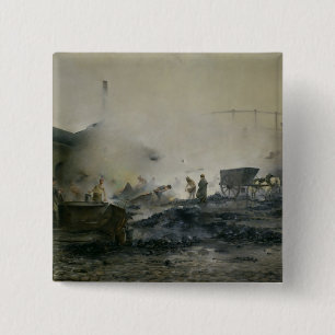 The Gas Factory at Courcelles, 1884 15 Cm Square Badge
