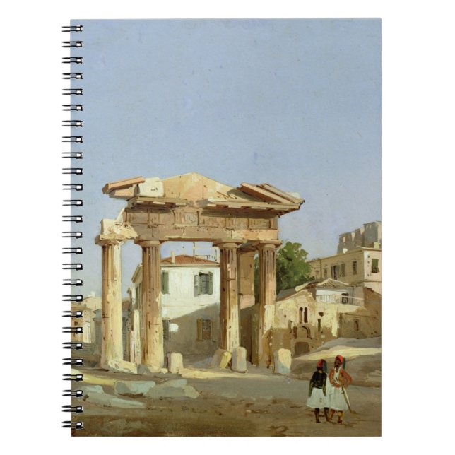 The Gate of Agora in Athens, 1843 Spiral Notebook (Front)