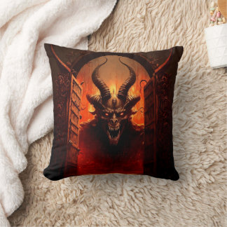 The Gate to Hell with Devil Motif Cushion