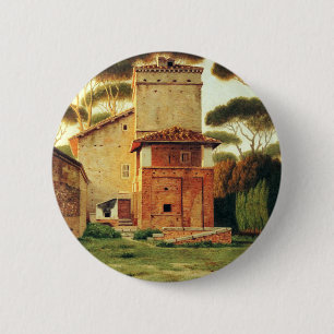 The Gatehouse in the Park of Villa Borghese, Rome 6 Cm Round Badge