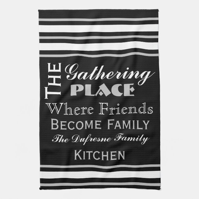 "The Gathering Place" Personalised Kitchen Towel (Vertical)