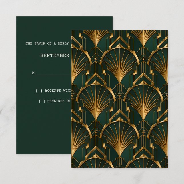 The Gatsby Wedding RSVP Card (Front/Back)