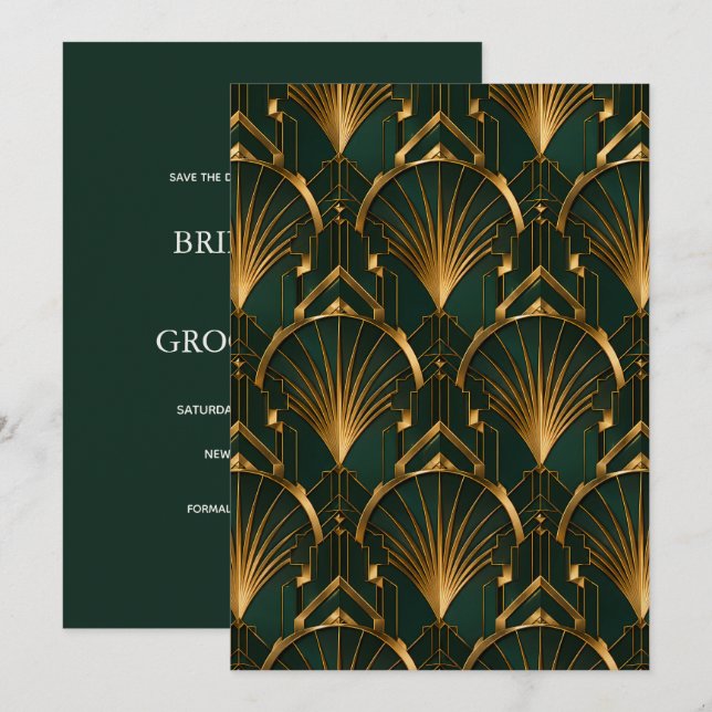 The Gatsby Wedding Save the Date Card (Front/Back)
