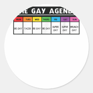 The Gay Agenda - LGBT Pride  Classic Round Sticker