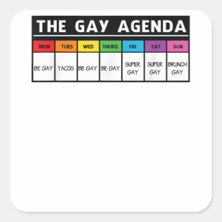 The Gay Agenda - LGBT Pride Square Sticker