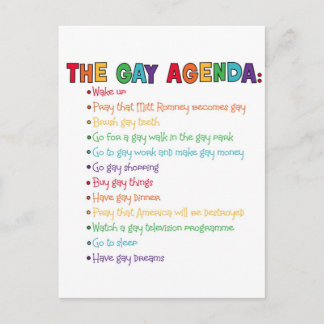 The Gay Agenda Postcard