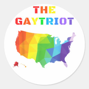 THE GAYTRIOT. Gay Patriot, Gay American, Gay Pride Classic Round Sticker
