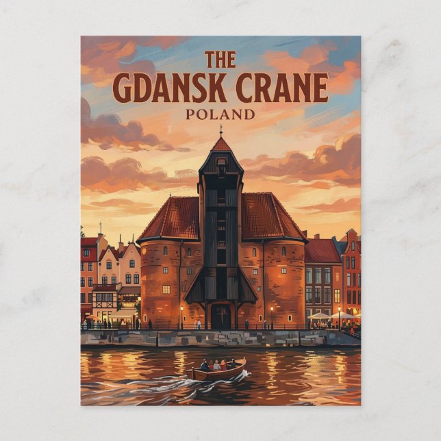 The Gdansk Crane Poland Postcard (Front)