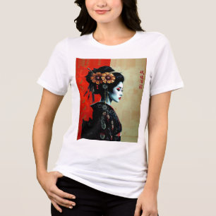 The Geisha Blossom – Timeless Japanese Elegance Tri-Blend Shirt