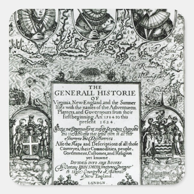The General Histoire of Virginia Square Sticker (Front)