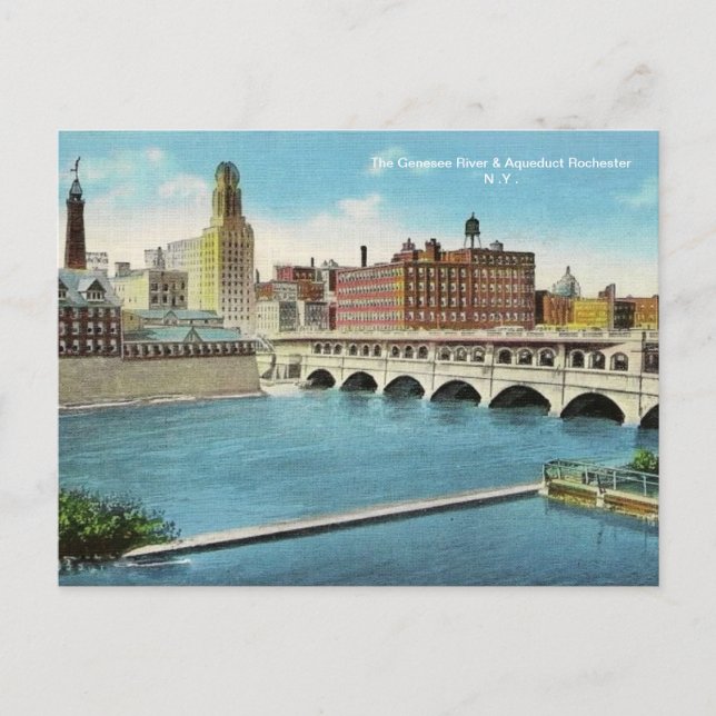 The Genesee River & Aqueduct  Postcard (Front)